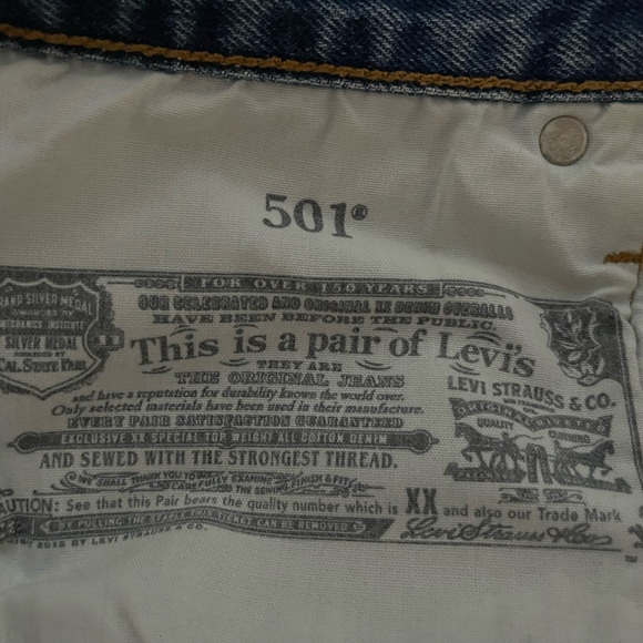 Levi's Women's Distressed Blue Jean Shorts - Picture 3 of 4